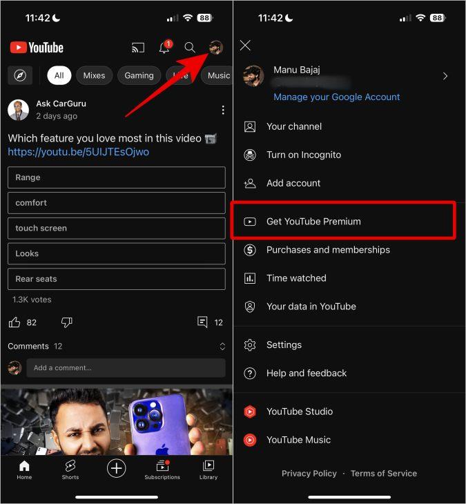 如何設定 YouTube Premium 家庭計劃