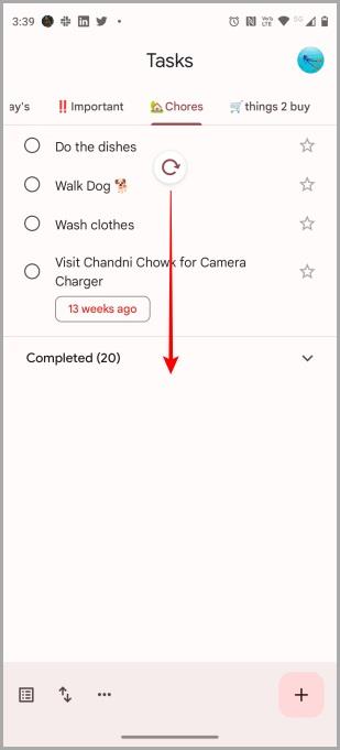 如何更改 Google 任務中的清單順序
