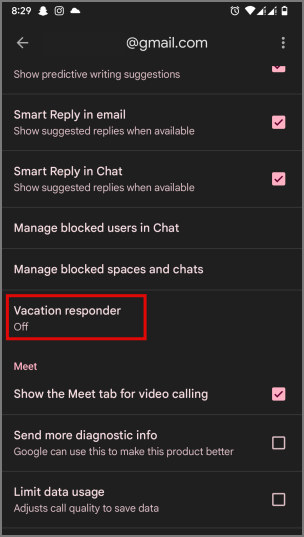 如何在 Gmail 中使用假期回覆器