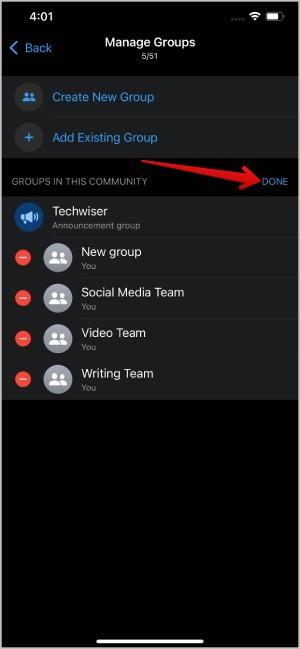 如何在 WhatsApp 社群中新增或刪除群組