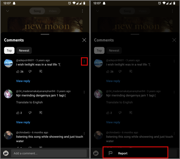 如何評論行動裝置上 YouTube Music 中的歌曲和視頻