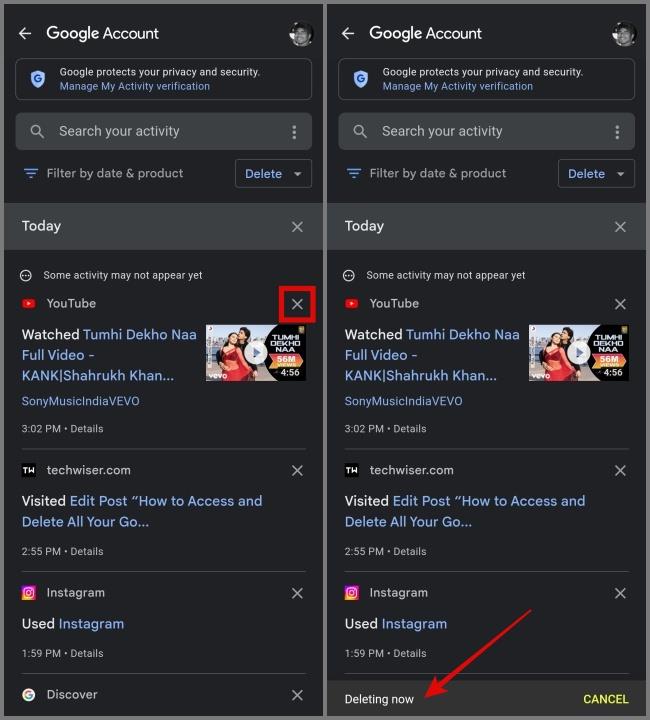 如何存取和刪除您的所有 Google 活動