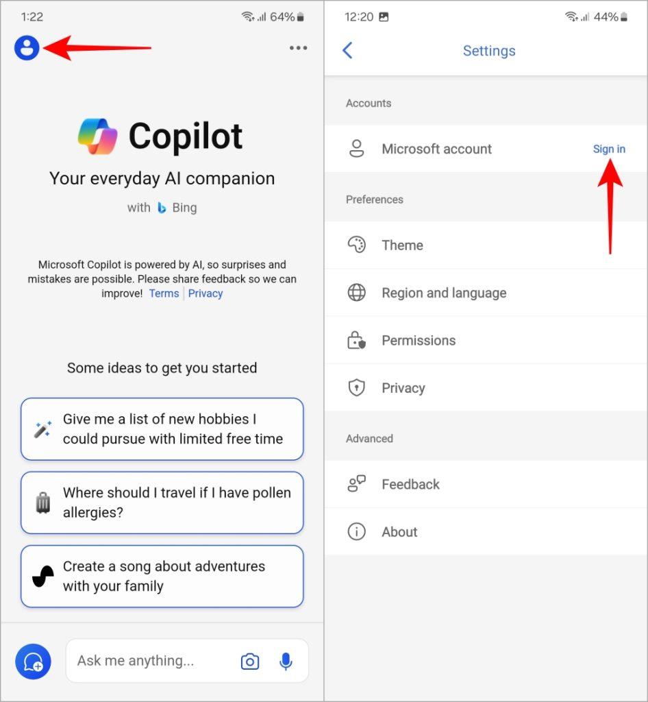 如何在行動裝置上使用 Microsoft Copilot