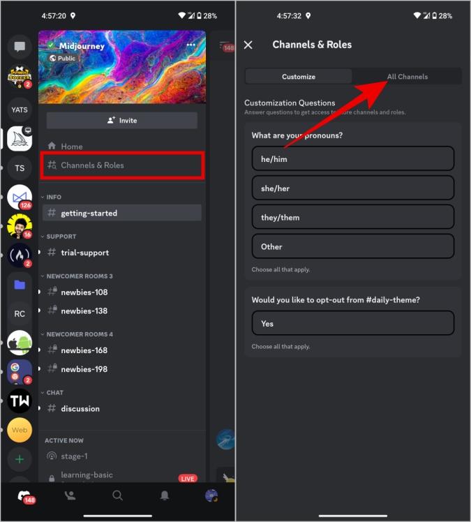 如何隱藏 Discord 伺服器側邊欄上的頻道