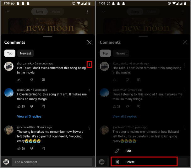 如何評論行動裝置上 YouTube Music 中的歌曲和視頻