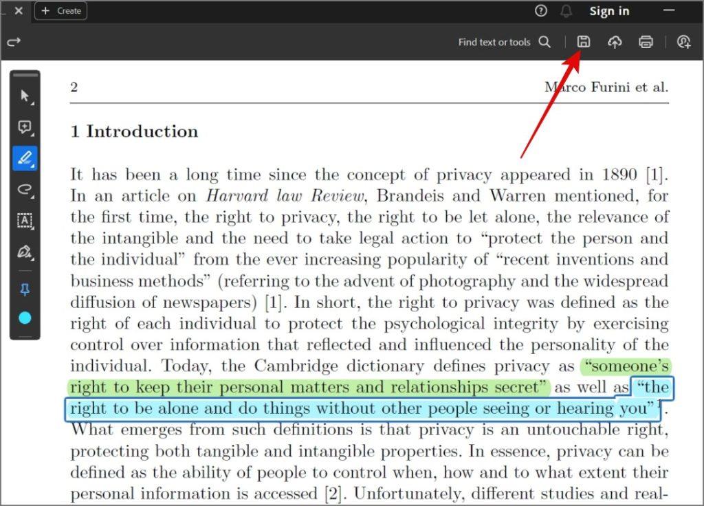 如何在桌面或行動裝置上突出顯示 PDF 中的文本