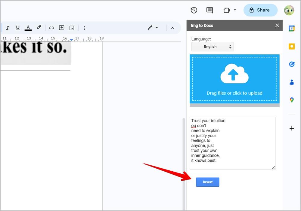 在 Google 文件中將圖像轉換為文字的 4 種方法