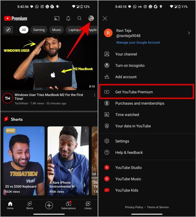如何設定 YouTube Premium 家庭計劃