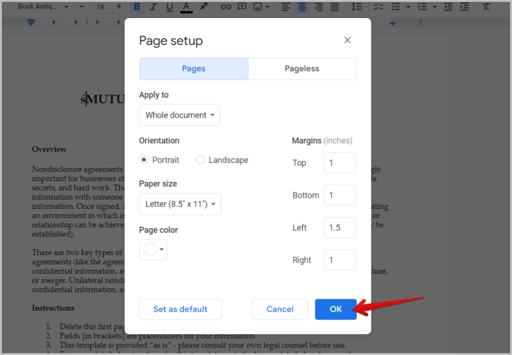 更改 Google 文件頁邊距的 3 種方法