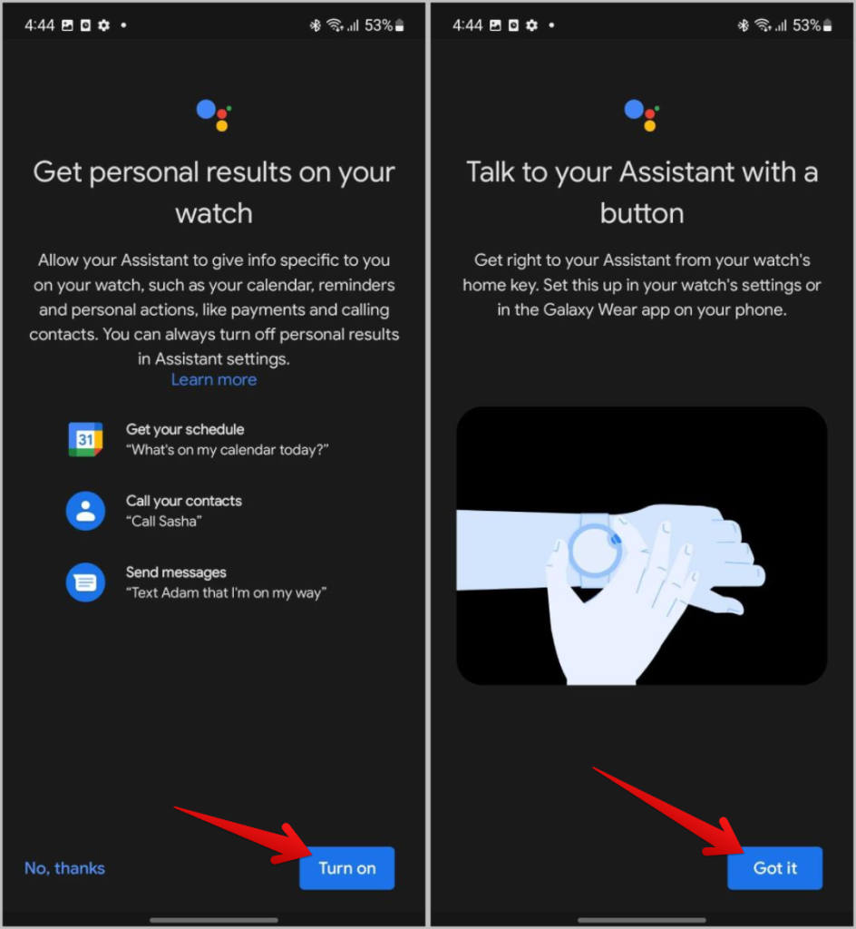 如何在 Samsung Galaxy Watch 上設定和使用 Google Assistant