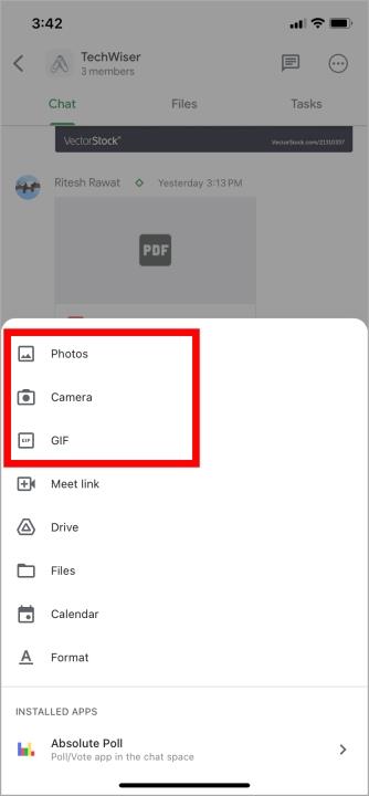 如何在行動裝置上的 Google Chat 中建立空間