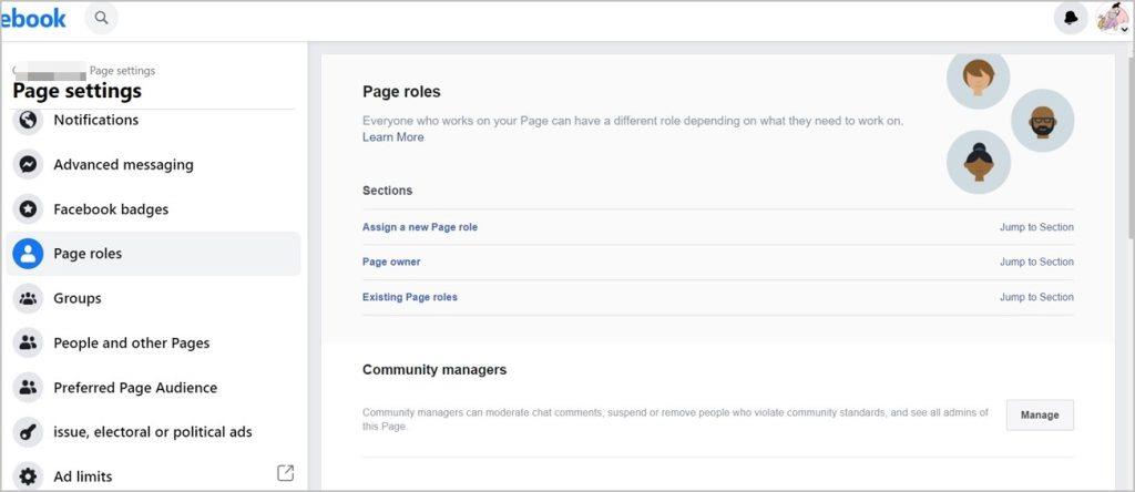 在 Facebook 上哪裡可以找到頁面角色