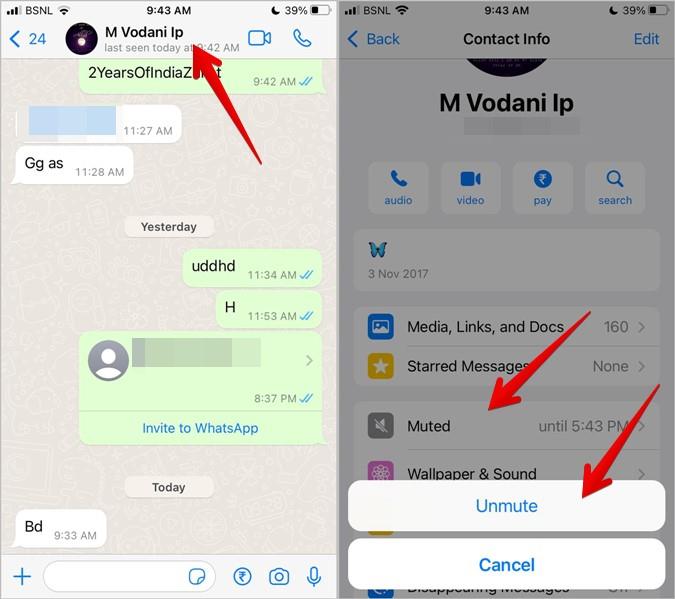 如何在 WhatsApp 上取消聊天、狀態、通話靜音