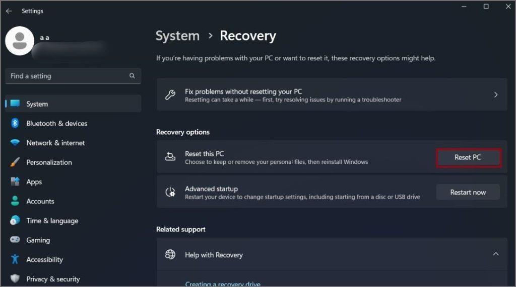 重設 Windows 11 電腦時會發生什麼