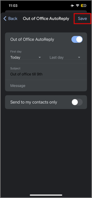 如何在 Gmail 中使用假期回覆器