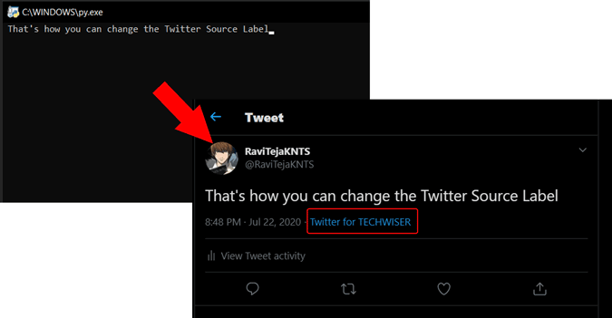 如何更改 Twitter 來源標籤