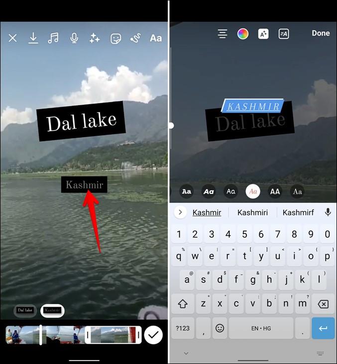 如何在不同時間為 Instagram Reels 新增文本