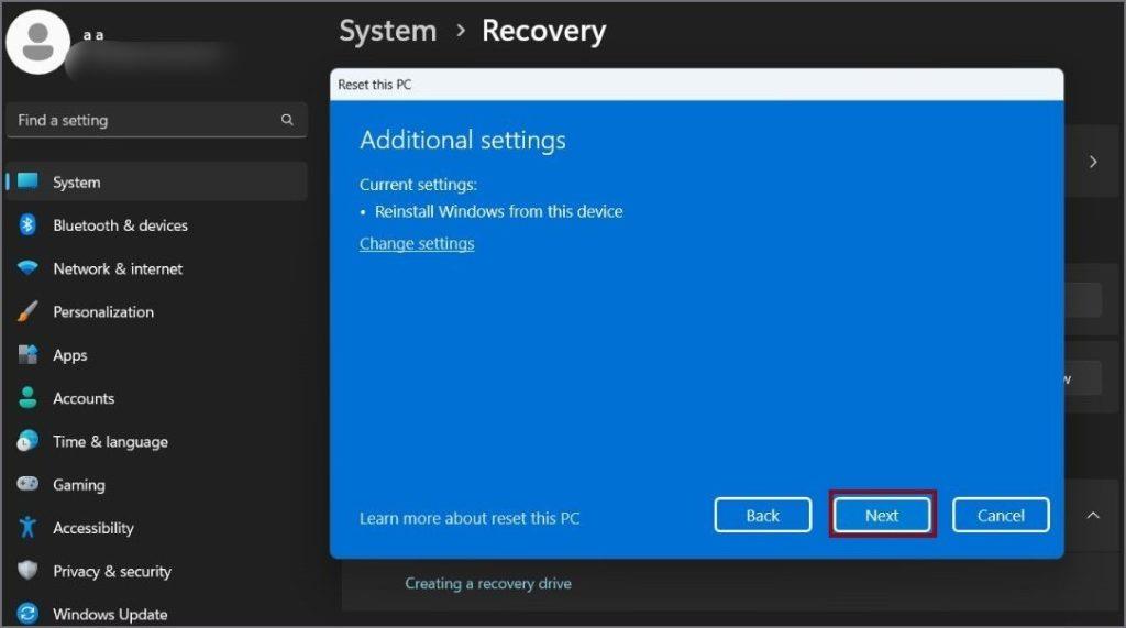 重設 Windows 11 電腦時會發生什麼
