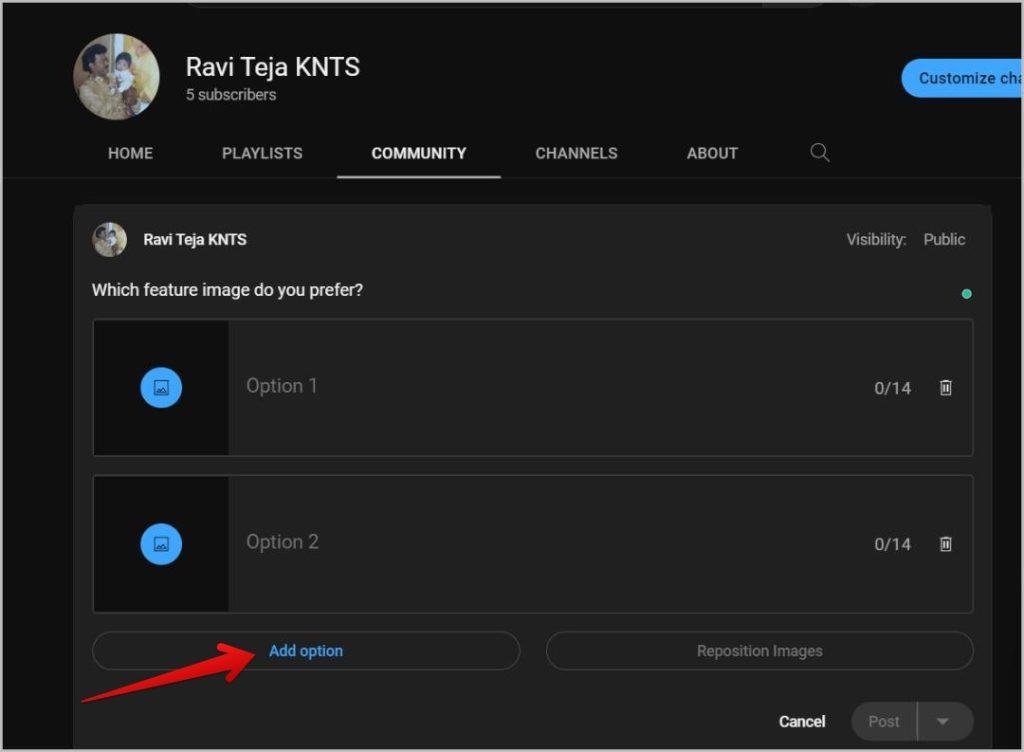 如何使用 YouTube 上的圖像建立社群民意調查
