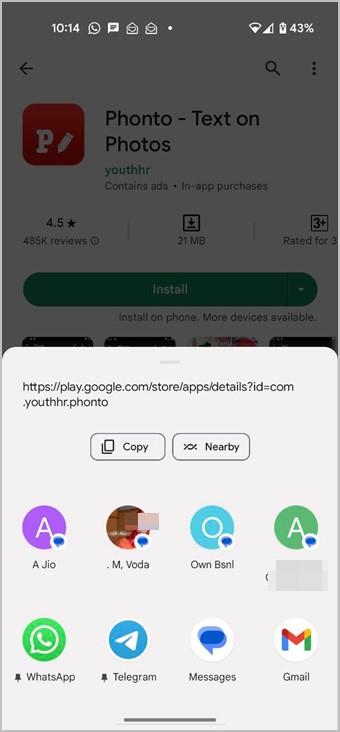 如何將應用程式從 iPhone 或 Android 發送到另一部手機