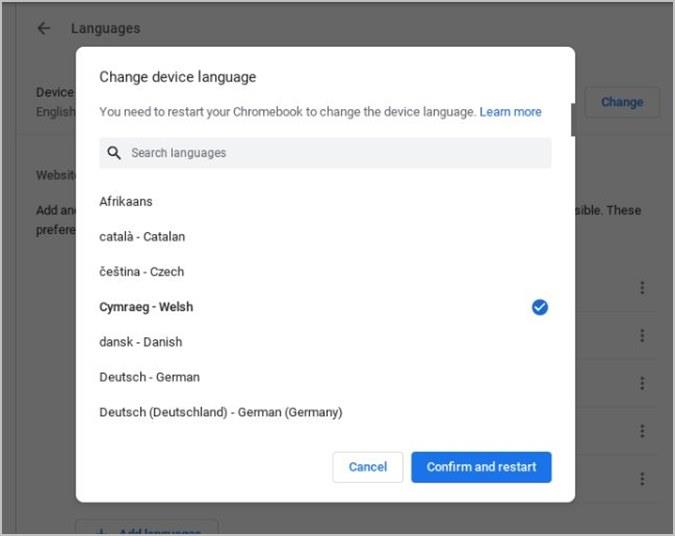 如何更改 Chromebook 系統和鍵盤語言