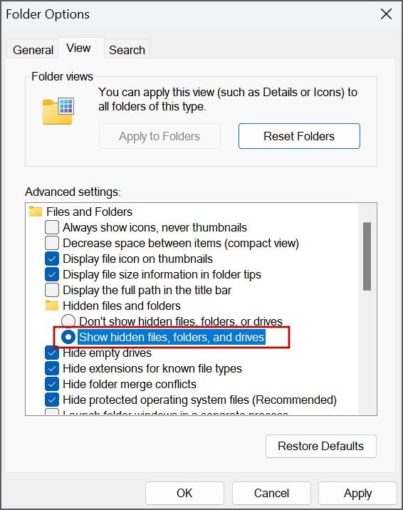 13 修正了 Windows 中檔案總管不顯示檔案的問題