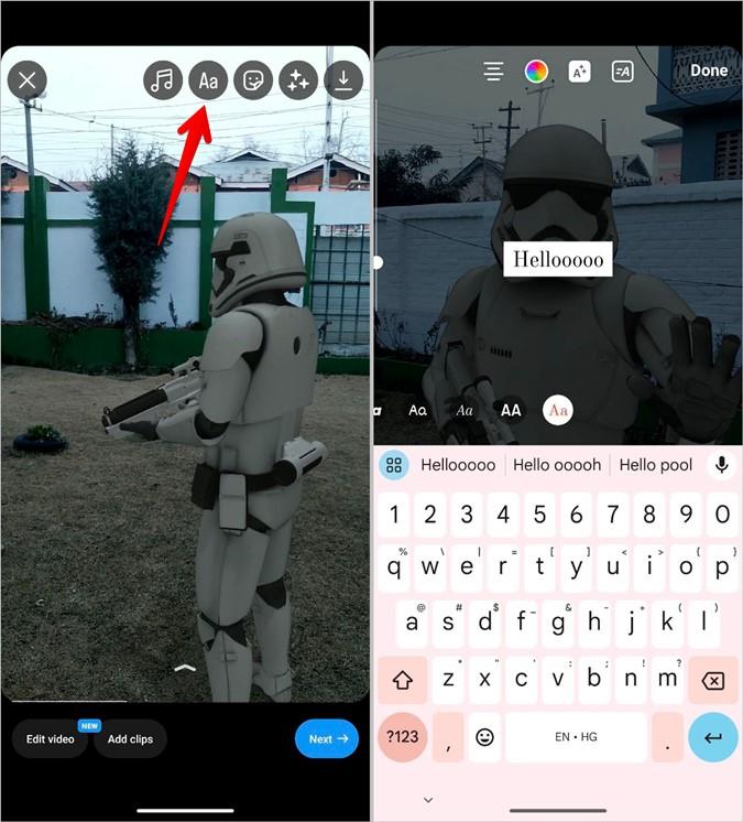如何在不同時間為 Instagram Reels 新增文本