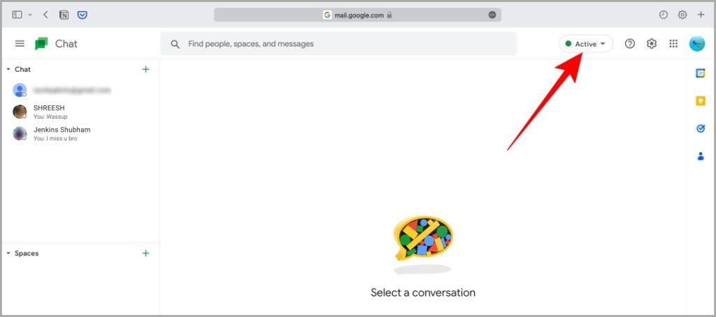 如何更改網頁版和行動版 Google Chat 中的狀態
