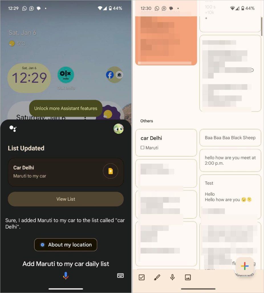Google Assistant 在哪裡保存筆記、清單和提醒