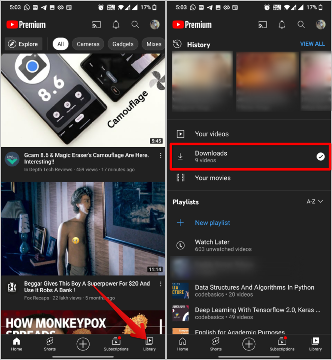 如何啟用/停用 YouTube 和 YouTube Music 上的智慧下載