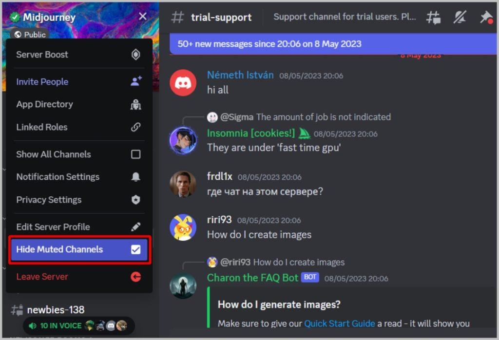 如何隱藏 Discord 伺服器側邊欄上的頻道