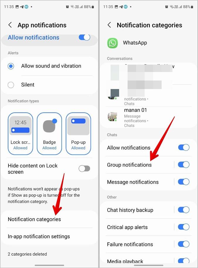 如何在鎖定畫面和主畫面上取得 WhatsApp 通知