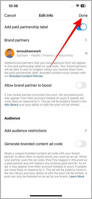 如何在 Instagram 貼文、捲軸和故事上添加付費合作夥伴標籤